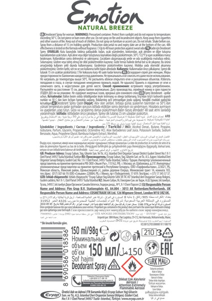 Natural Breeze Kadın Deodorant 3 x 150 ml