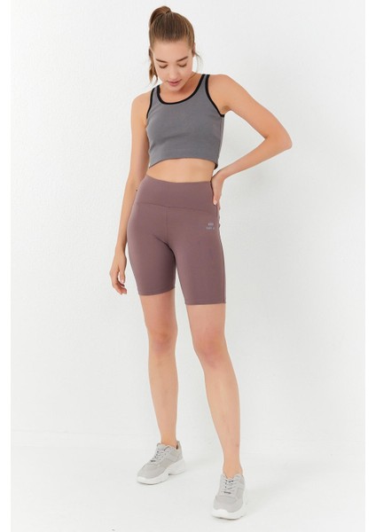 Çağla Basic Sıfır Kol Dar Kalıp U Yaka Kadın Crop Top Atlet - 97162