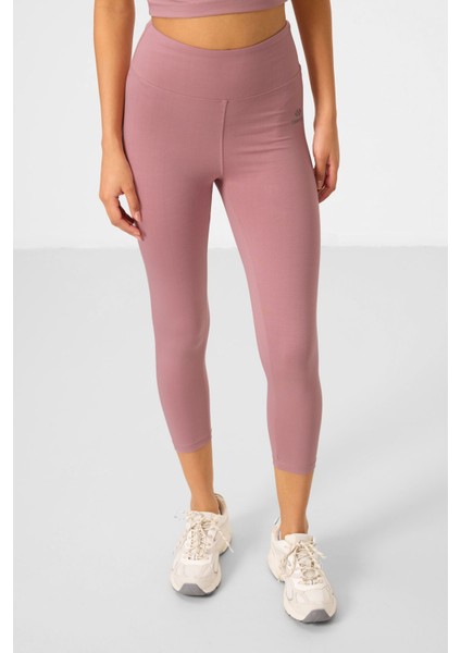 Gül Kurusu Yüksek Bel Kapri-Crop T-Shirt Slim Fit Kadın Tayt Takım - 95285 fırsatları