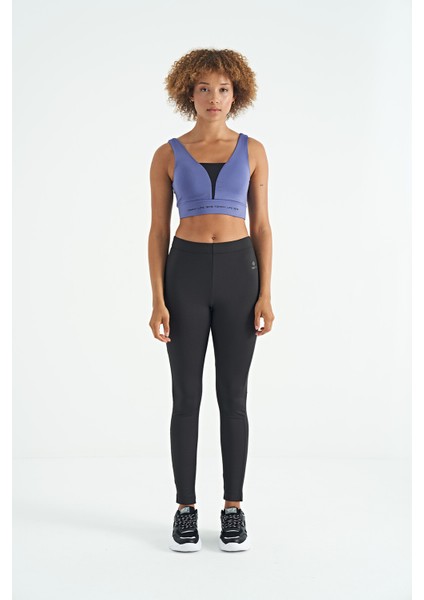 Eflatun Yazı Baskılı Renk Bloklu Dar Kalıp Dalgıç Kumaş Kadın Büstiyer - 97271 fiyatları