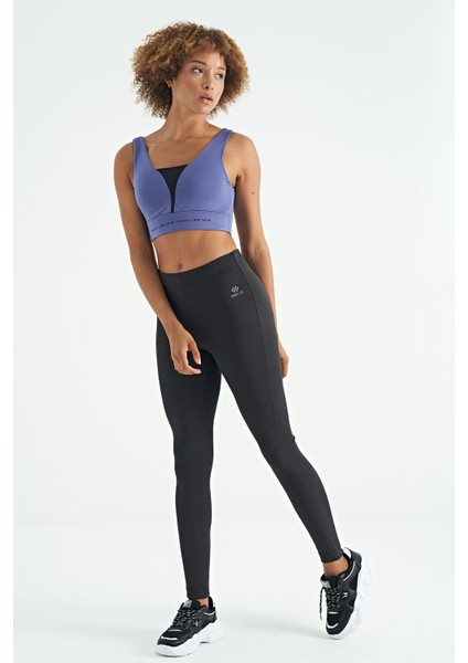 Eflatun Yazı Baskılı Renk Bloklu Dar Kalıp Dalgıç Kumaş Kadın Büstiyer - 97271 fırsatları