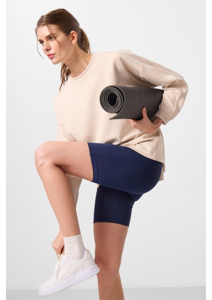 İndigo Yüksek Bel Toparlayıcı Kısa Biker Kadın Tayt - 91007 indirimleri