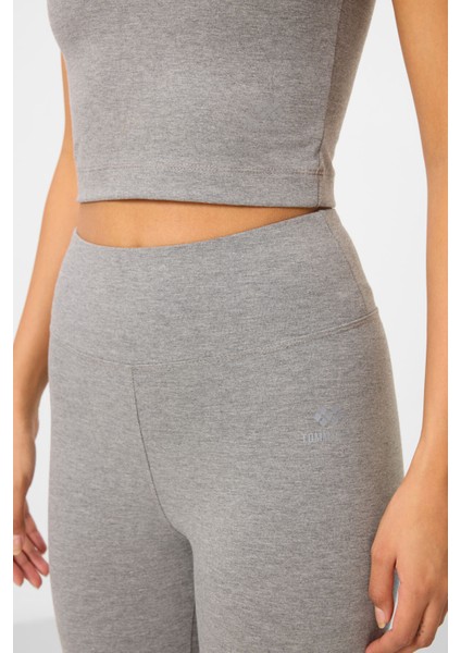 Gri Melanj Yüksek Bel Kapri-Crop Atlet Slim Fit Kadın Tayt Takım - 95284 indirimleri