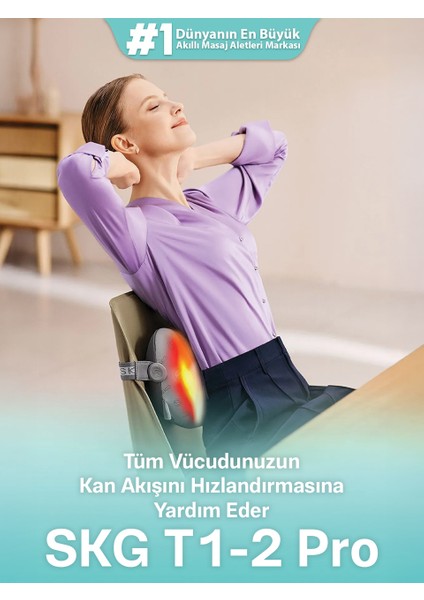 T1-2 Pro Masaj Yastığı, Termoterapi-Isı Terapisi, Bel, Kalça, Sırt, Omuz Boyun Masaj Aleti