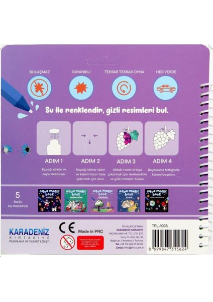 Aqua Magic Book Mevsimler Sihirli Boyama Kitabı 3 Yaş ve Üstü Renkli Eğlence modelleri