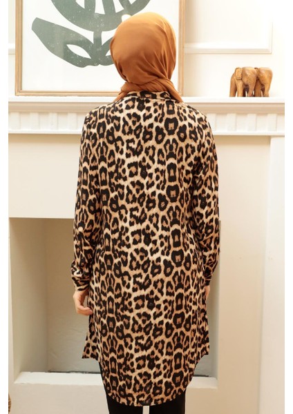- Leopar Desenli Tesettür Tunik 11527LP modelleri