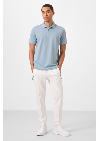 Buz Mavi Standart Kalıp Basic Polo Yaka Erkek T-Shirt - 87748 fiyatları