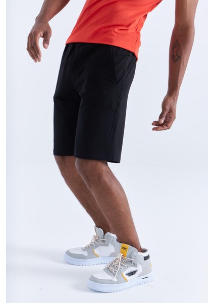 Siyah Tek Fermuar Cep Detaylı Bağcıklı Standart Kalıp Erkek Şort - 81202 modelleri