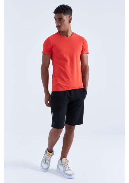 Siyah Tek Fermuar Cep Detaylı Bağcıklı Standart Kalıp Erkek Şort - 81202 indirimleri