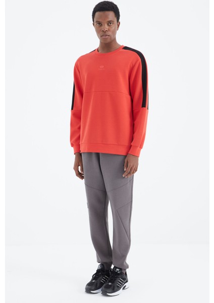 Koyu Gri Bağcıklı Şerit Detaylı Rahat Kalıp Erkek Eşofman Alt - 82100