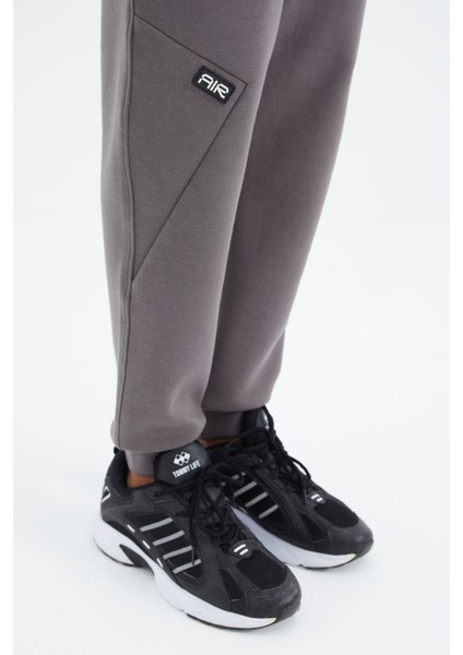 Koyu Gri Bağcıklı Şerit Detaylı Rahat Kalıp Erkek Eşofman Alt - 82100 indirimleri