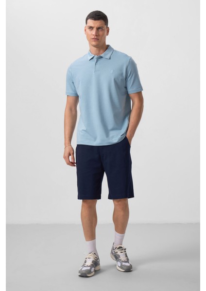 Buz Mavi Standart Kalıp Basic Polo Yaka Erkek T-Shirt - 87768 fiyatları