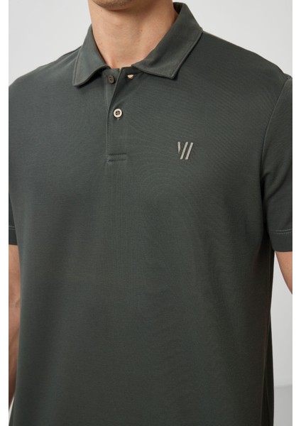 Çağla Basic Göğüs Logolu Standart Kalıp Triko Polo Yaka Erkek T-Shirt - 87768 modelleri
