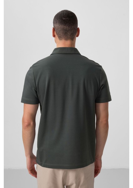 Çağla Basic Göğüs Logolu Standart Kalıp Triko Polo Yaka Erkek T-Shirt - 87768 indirimleri