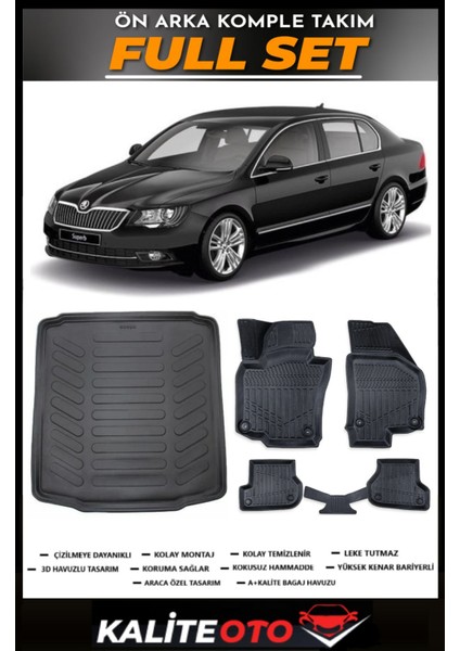 Skoda Superb Bagaj Havuzu+4.5d Havuzlu Paspas Seti 2012 Model