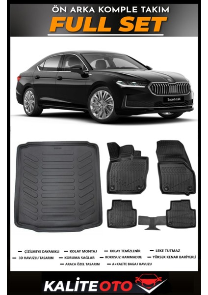 Skoda Superb Bagaj Havuzu+4.5d Havuzlu Paspas Seti 2025 Model