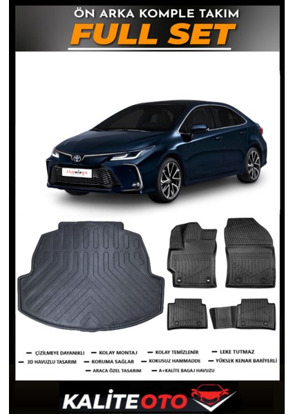 Toyota Corolla Bagaj Havuzu+4.5d Havuzlu Paspas Seti 2019 Model