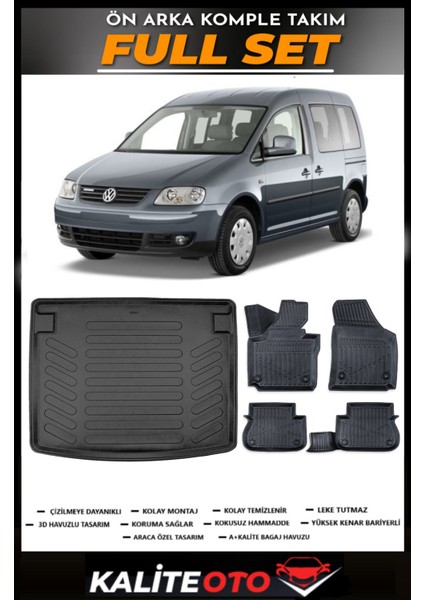 Volkswagen Caddy Bagaj Havuzu+4.5d Havuzlu Paspas Seti 2009 Model