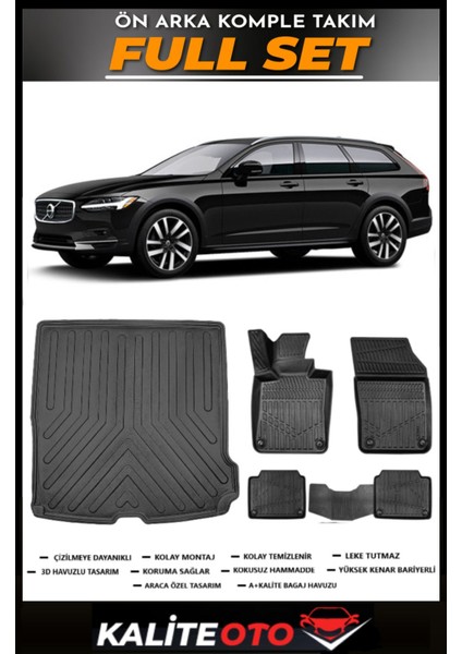 Volvo V90 Bagaj Havuzu+4.5d Havuzlu Paspas Seti 2023 Model