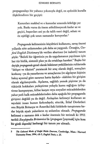 Propaganda Edward Bernays 168 Sayfa Türkçe İletişim ve Medya Çalışmaları
