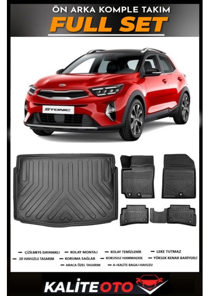 Kia Stonic Bagaj Havuzu+4.5d Havuzlu Paspas Seti 2019 Model