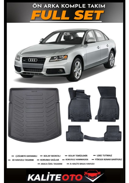 Audi A4 Bagaj Havuzu+4.5d Havuzlu Paspas Seti 2010 Model