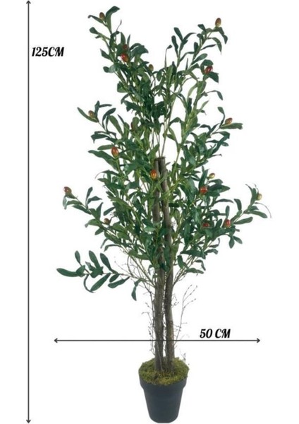 Yapay Zeytin Ağacı 125CM Iki Gövdeli Salex Doğal Gerçek Görünümlü Yapay Ağaç