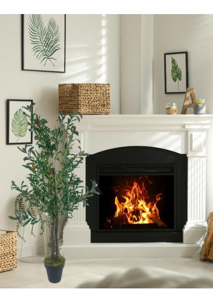 Yapay Zeytin Ağacı 125CM Iki Gövdeli Salex Doğal Gerçek Görünümlü Yapay Ağaç