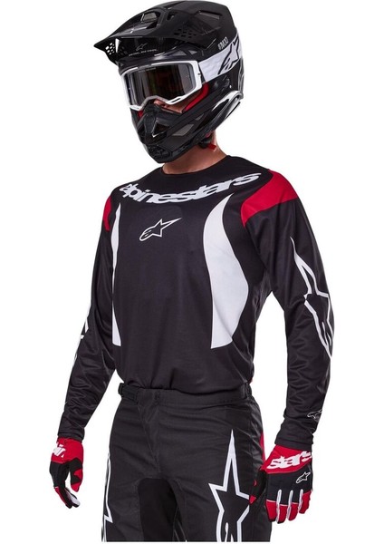 Fluid Haul Off-Road Motosiklet Jerseyi Siyah Beyaz Kırmızı fırsatları