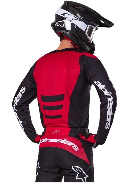 Fluid Haul Off-Road Motosiklet Jerseyi Siyah Beyaz Kırmızı indirimleri