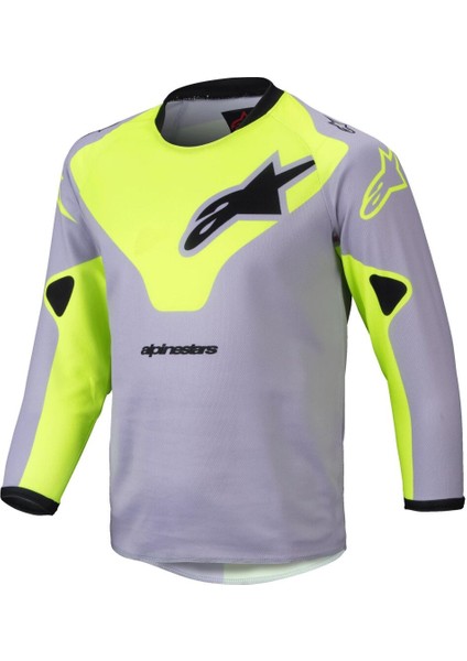 Youth Racer Veil Off-Road Genç Motosiklet Jerseyi Gri Sarı