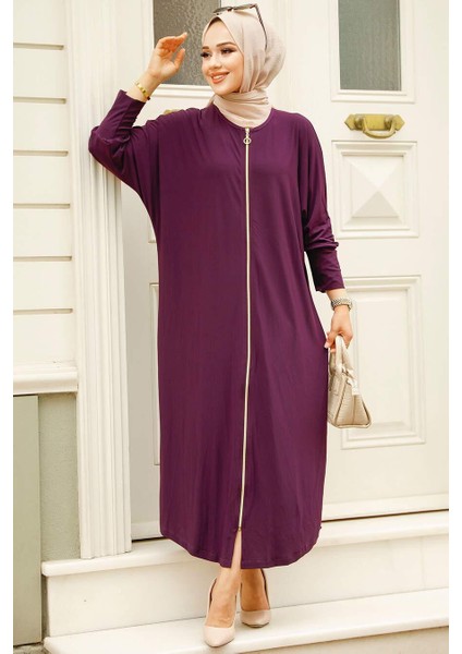 Neva Style - Mor Tesettür Ferace 1772MOR