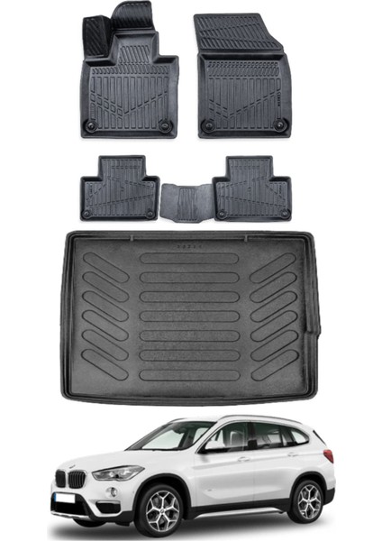 Bmw X1 2009 Model Bagaj Havuzu Araca Özel Siyah Paspas Takımı