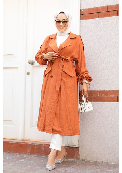 - Klasik Yaka Koyu Hardal Tesettür Kap 41060KHR fiyatları