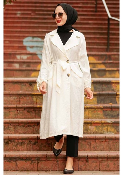 - Klasik Yaka Ekru Tesettür Kap 41060E fiyatları