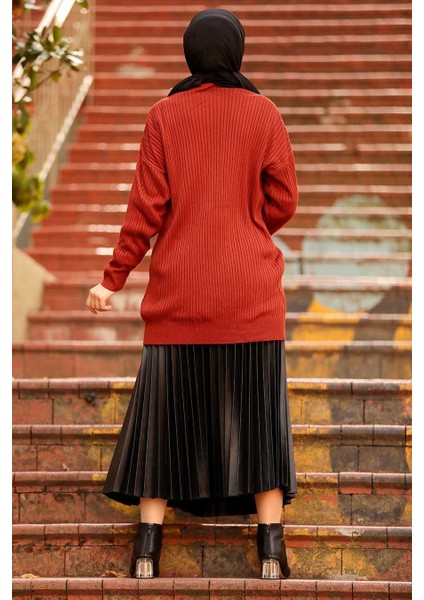 - Fitilli Kiremit Tesettür Triko Hırka 2438KRMT fiyatları