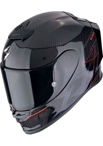 Exo R1 Evo Carbon Cynergy Spor Motosiklet Kask Siyah Kırmızı