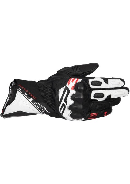 Sp-3 Korumalı Motosiklet Eldiveni Siyah Beyaz