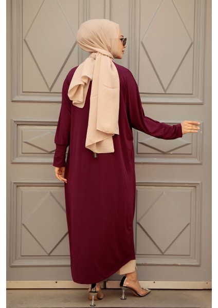 Neva Style - Mürdüm Tesettür Ferace 1772MU modelleri