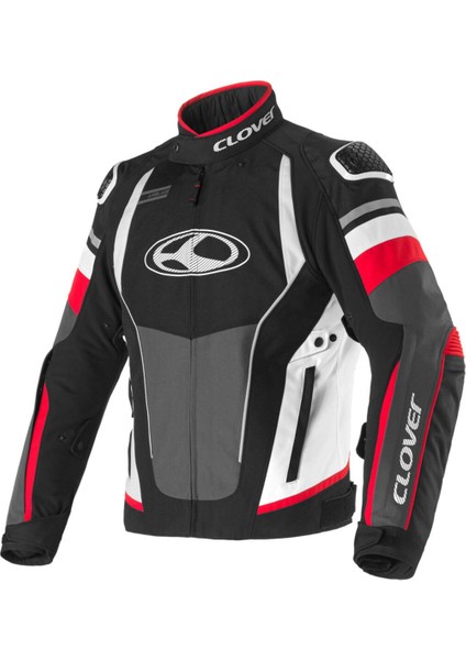 Airblade-5 Korumalı Motosiklet Montu Siyah Beyaz Kırmızı