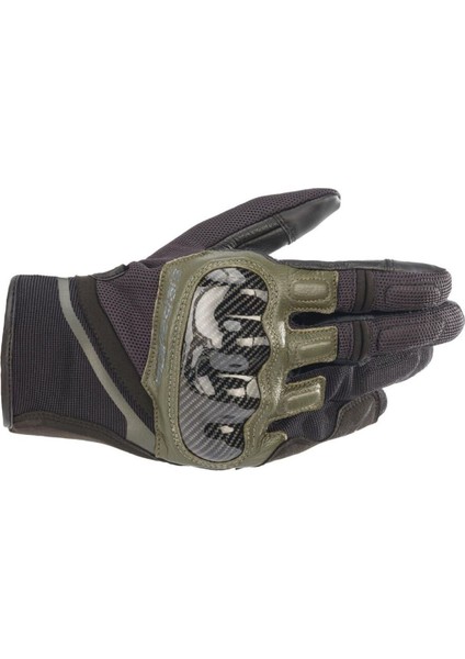 Chrome Korumalı Motosiklet Eldiveni Siyah Yeşil