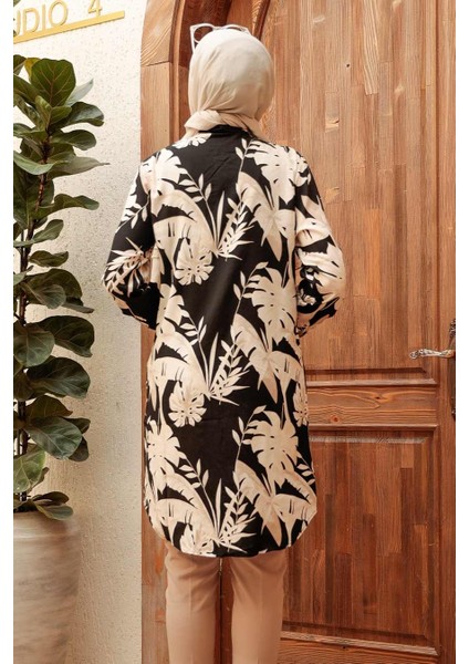 - Desenli Siyah Tesettür Viskon Tunik 11552S fırsatları