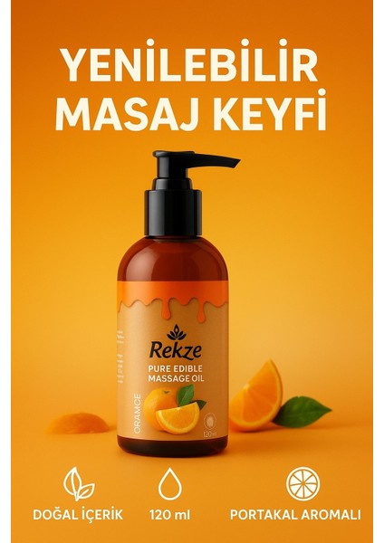 Çikolata + Çilek + Portakal Yenilir Erotica Rahatlatıcılı Vücut Aromaterapi Masaj Yağı 120 ml