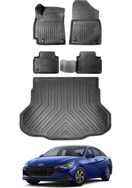 Hyundai Elantra 2020 Model Bagaj Havuzu Araca Özel Siyah Paspas Takımı