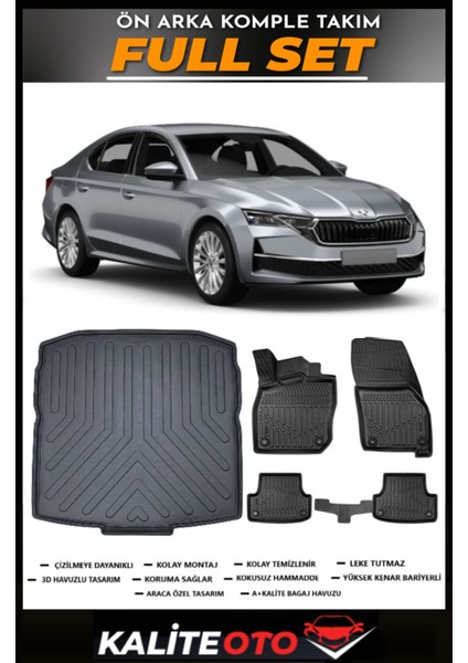 Skoda Octavia Bagaj Havuzu+4.5d Havuzlu Paspas Seti 2025 Model