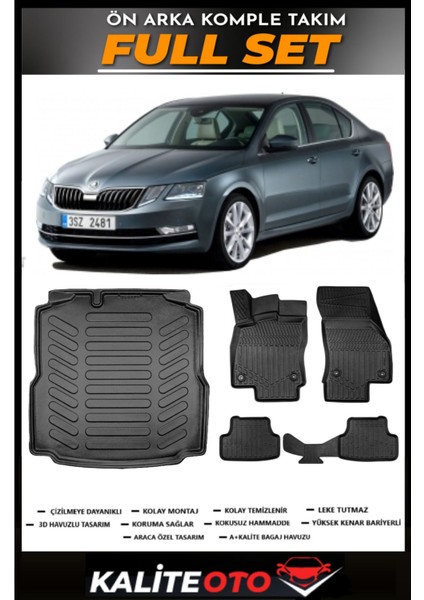 Skoda Octavia Bagaj Havuzu+4.5d Havuzlu Paspas Seti 2015 Model