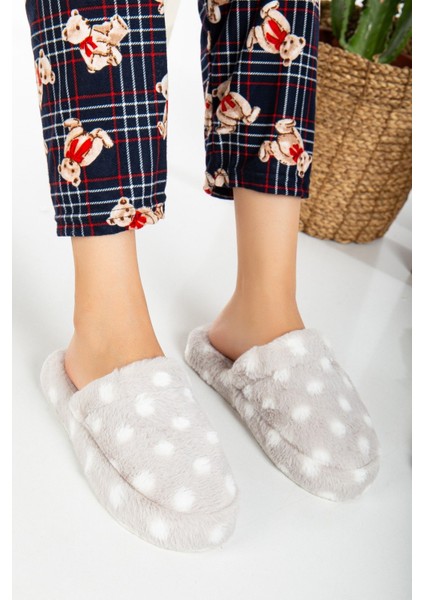 Kadın Yıldızlı Peluş Ev Terliği Çeyiz-bohça Terliği