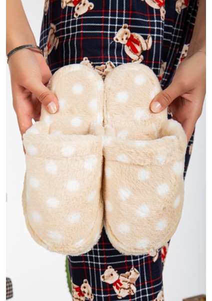 Kadın Yıldızlı Peluş Ev Terliği Çeyiz-bohça Terliği