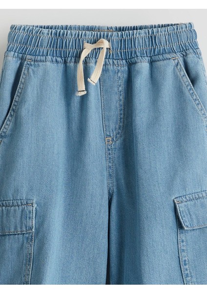 Lcw Kids Indigo Beli Lastikli Erkek Çocuk Kargo Jean Pantolon indirimleri