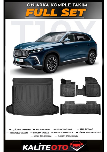 Togg T10X Bagaj Havuzu+4.5d Havuzlu Paspas Seti 2023 Model